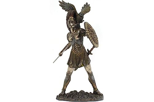 LOJWRY Estatua de Atenea – Estatua griega de Atenea de la sabiduría y la guerra estatua escultura Minerva figura para decoración del hogar